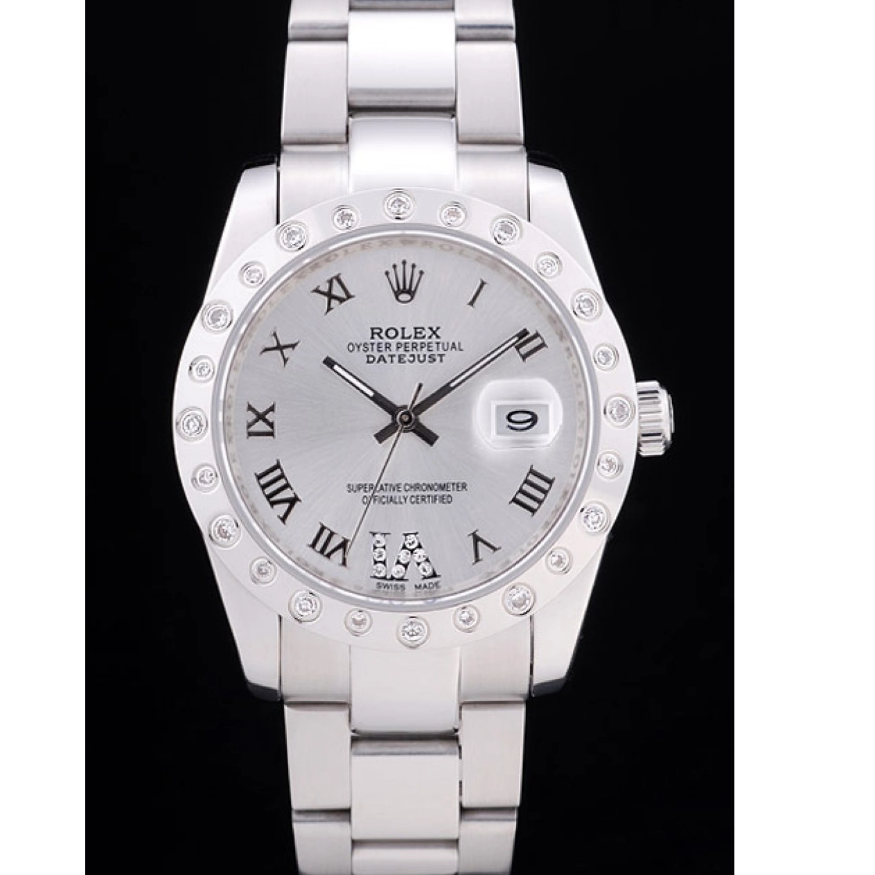Good Copy Rolex Watches Datejust Dial Rolex Diamond Bezel 7468 Silver 0516